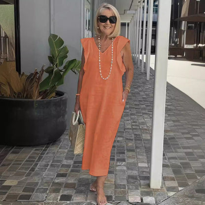 Faustine | Robe en lin sans manches élégante pour l'été - Image 4