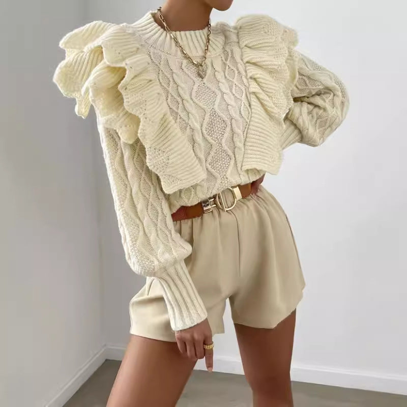 Rania | Pull à Volants à Manches Longues pour Femme - Image 1