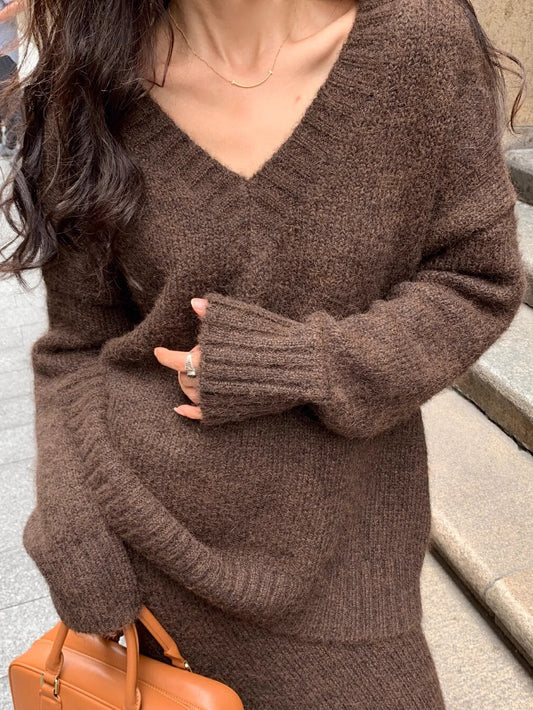 Joëlle | Ensemble jupe et pull en tricot pour femme - Image 2