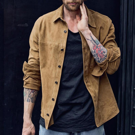 Zouhair | Chemise décontractée pour hommes - Mélange de coton brossé doux - Coupe décontractée à manches longues - Image 1