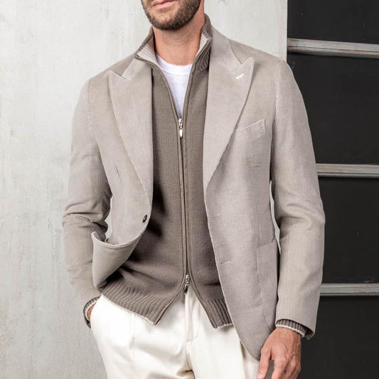 Christophe | Blazer pour hommes - Veste en velours côtelé élégante et ajustée pour une tenue décontractée et élégante - Image 1