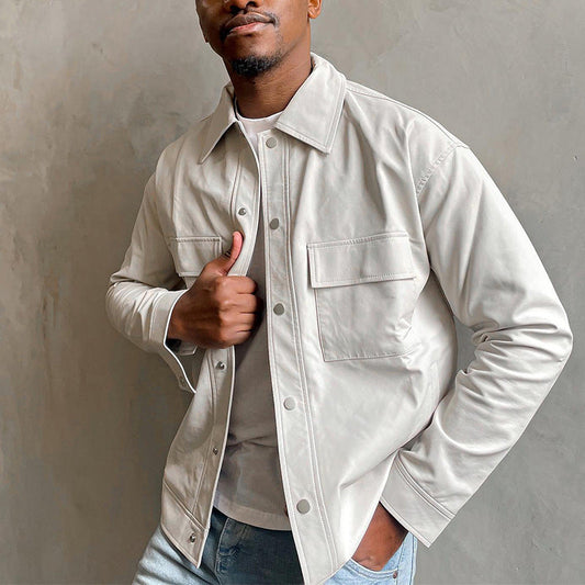Laurens | Veste élégante en similicuir pour hommes - coupe décontractée - Image 1