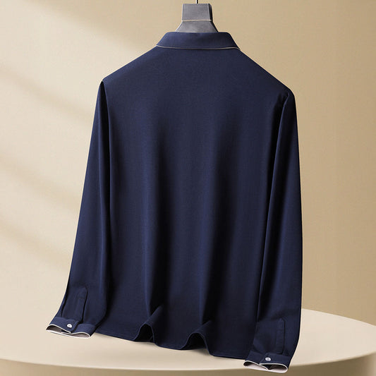 Logan | Polo à manches longues en coton pour hommes - Image 2