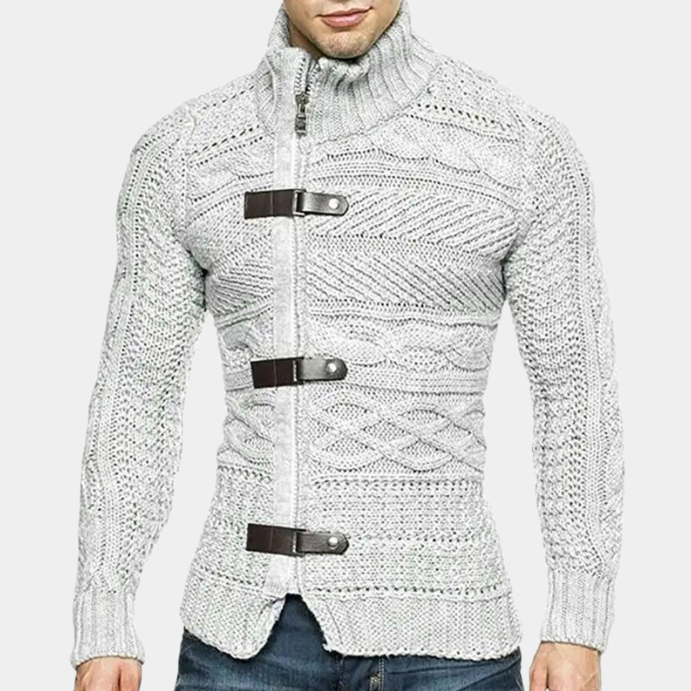 Eddy | Pull zippé en maille torsadée pour homme - Image 3