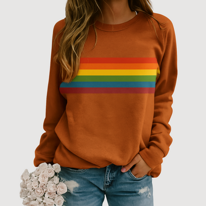 Coralie | Pull Femme Rayé Arc-en-Ciel à Manches Longues - Image 3
