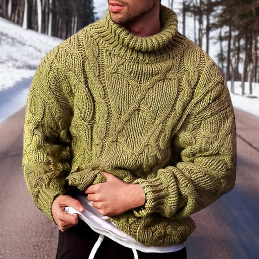 Vasco | Pull Homme Col Roulé Tricot Câble - Image 3