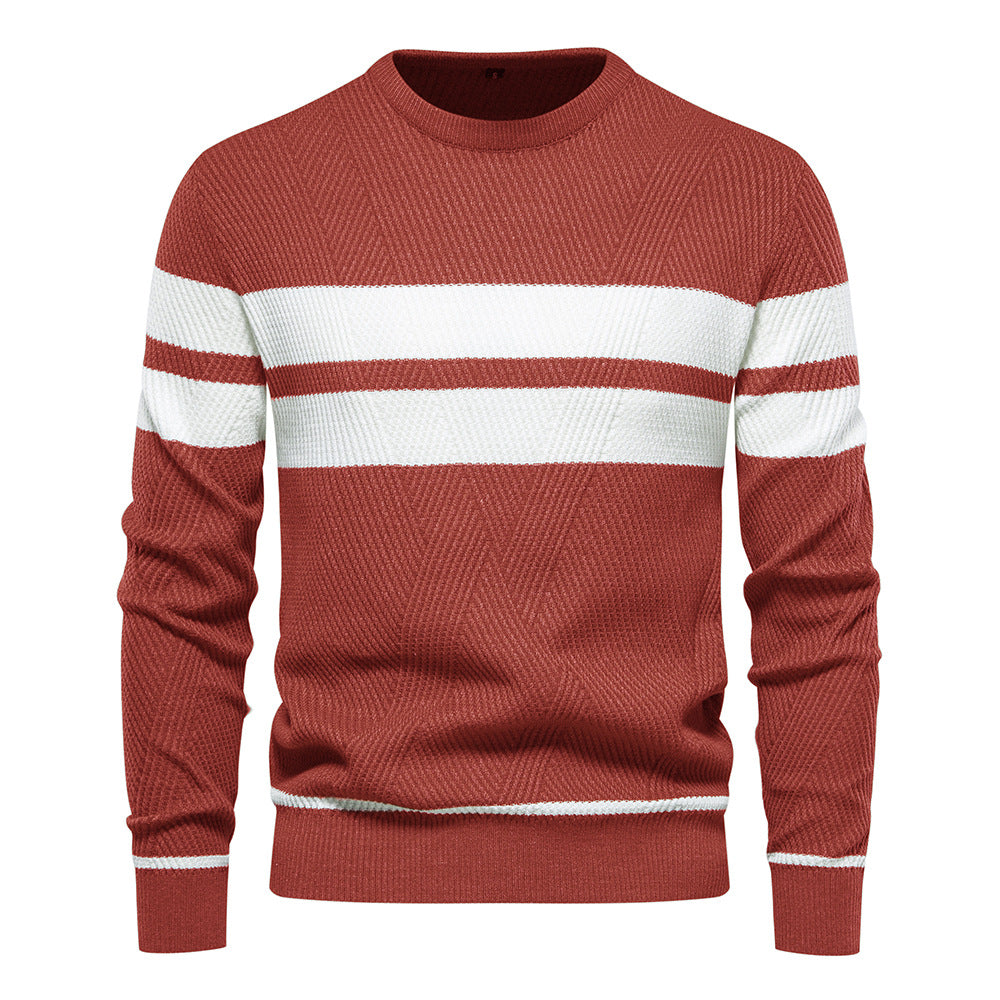 Cyril | Pull rayé à col rond pour homme - Image 4