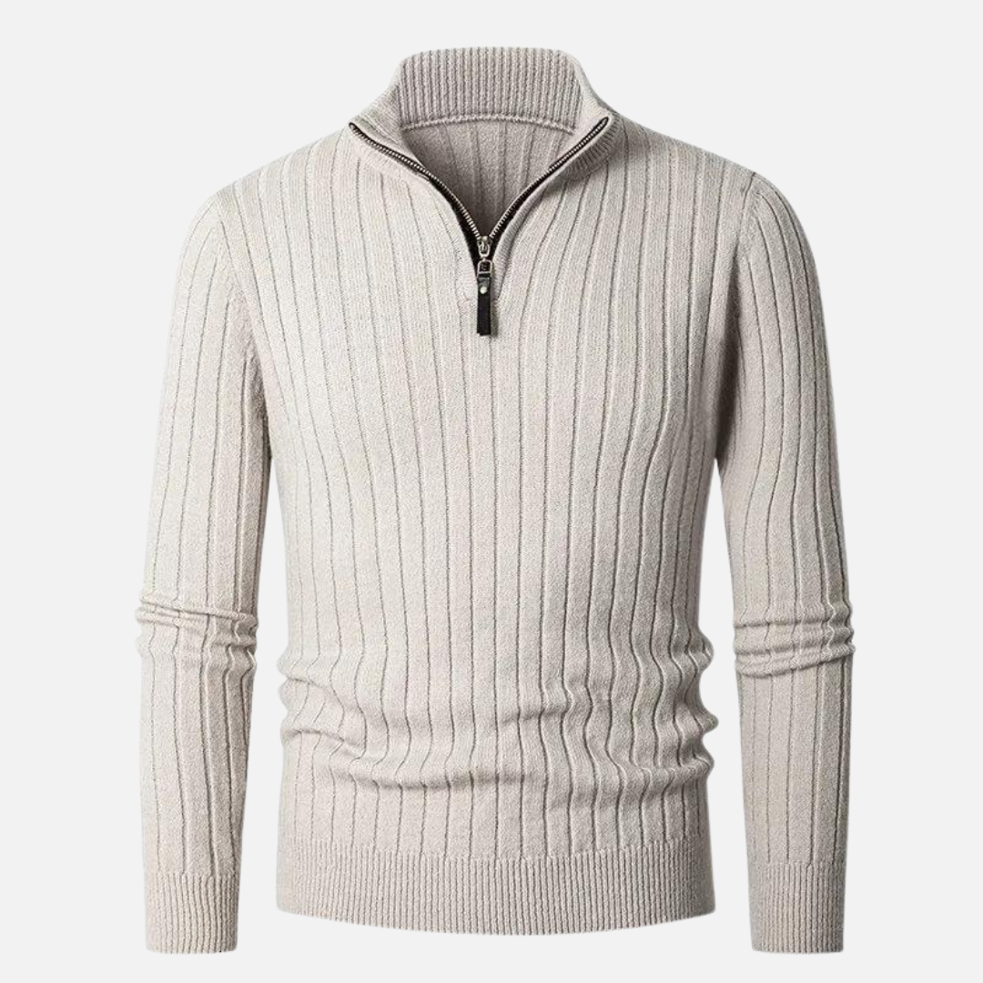 Erwan | Pull à col zippé quart pour homme - Image 1