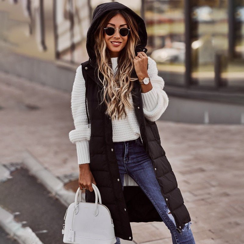 Manon | Veste longue matelassée à capuche pour femme - Image 1