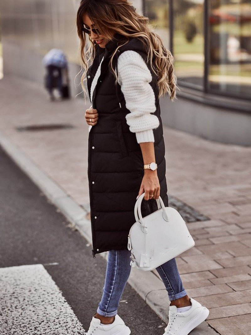 Manon | Veste longue matelassée à capuche pour femme - Image 2