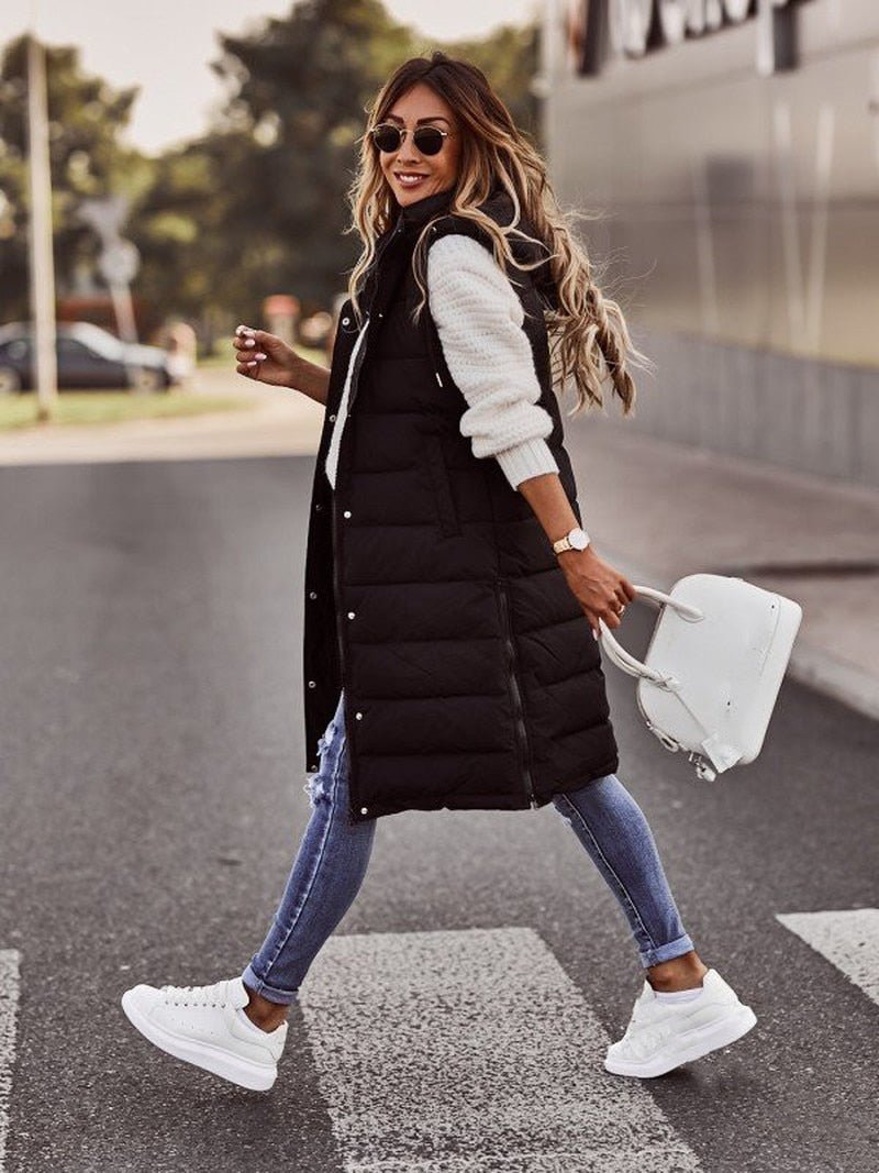 Manon | Veste longue matelassée à capuche pour femme - Image 3