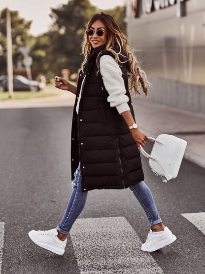 Manon | Veste longue matelassée à capuche pour femme - Image 3