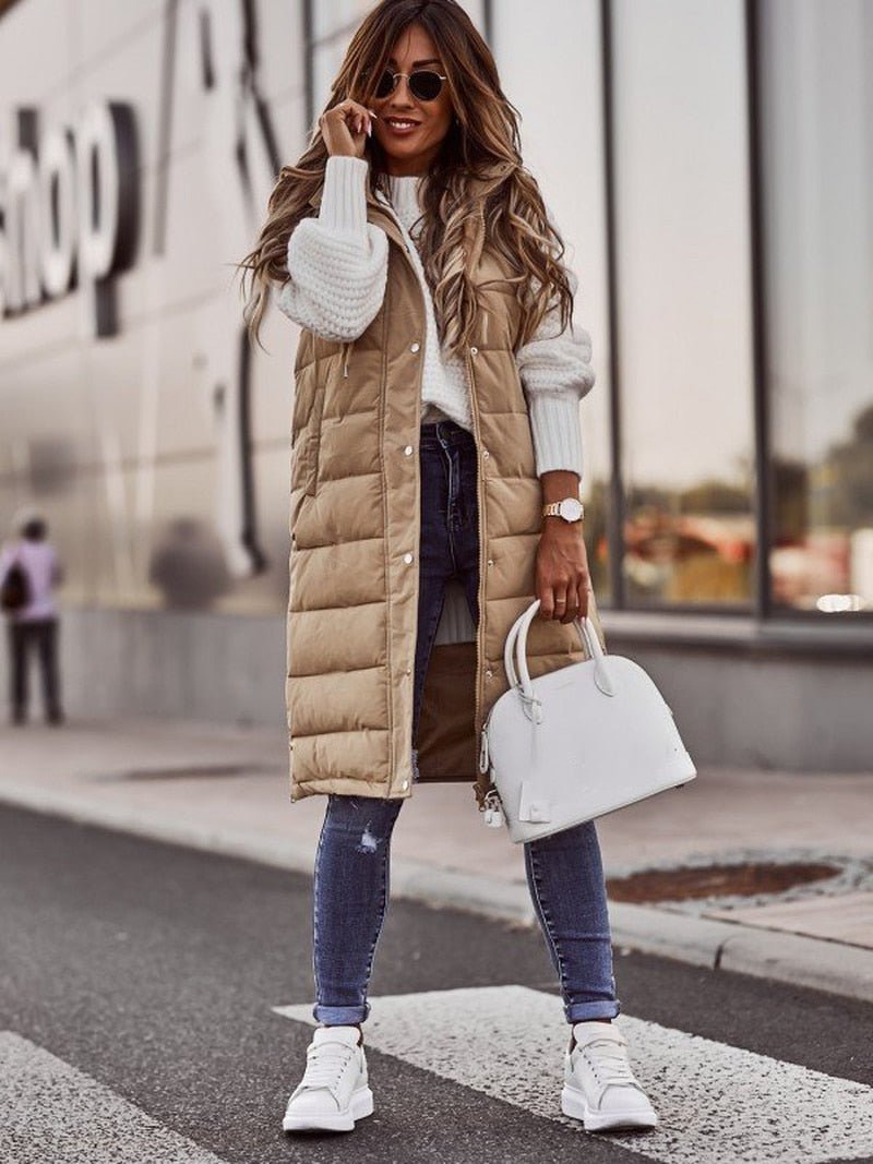 Manon | Veste longue matelassée à capuche pour femme - Image 5