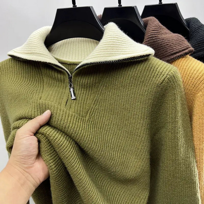 Maurice | Pull Homme Maille Côtelée à Col Zippé - Image 3