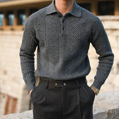 Roméo | Pull Polo Homme en Tricot Texturé - Image 7