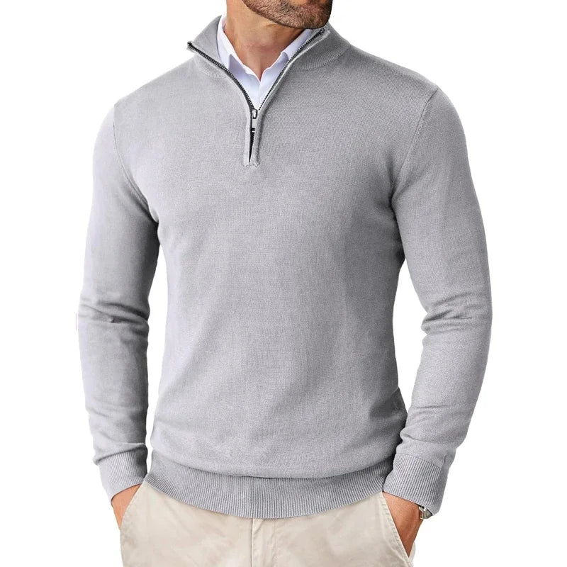 Thierry | Pull Homme Col Montant Zippé au Quart - Image 7