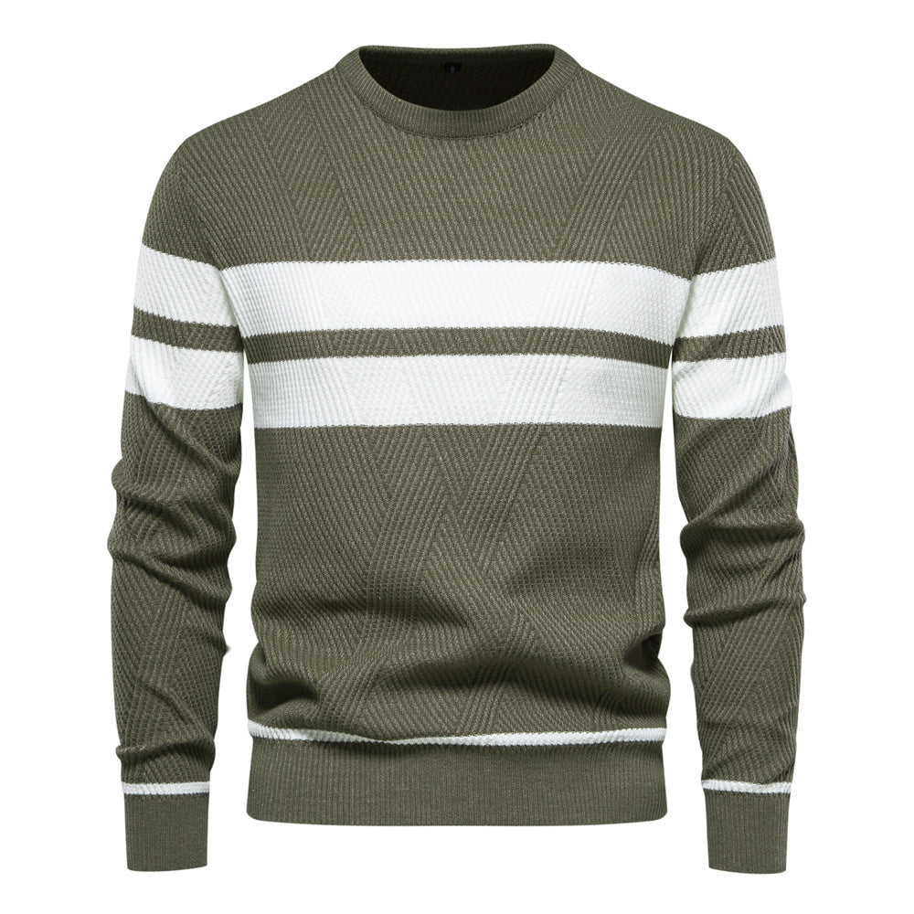 Cyril | Pull rayé à col rond pour homme - Image 1
