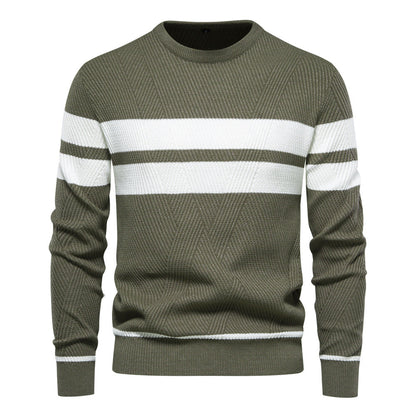 Cyril | Pull rayé à col rond pour homme - Image 1