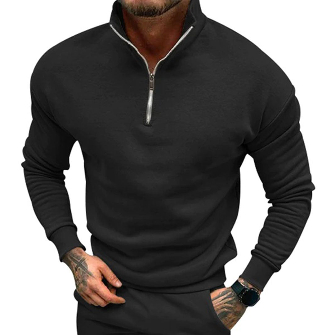 Erwan | Pull à Manches Longues Homme avec Fermeture Éclair ¼ - Image 12