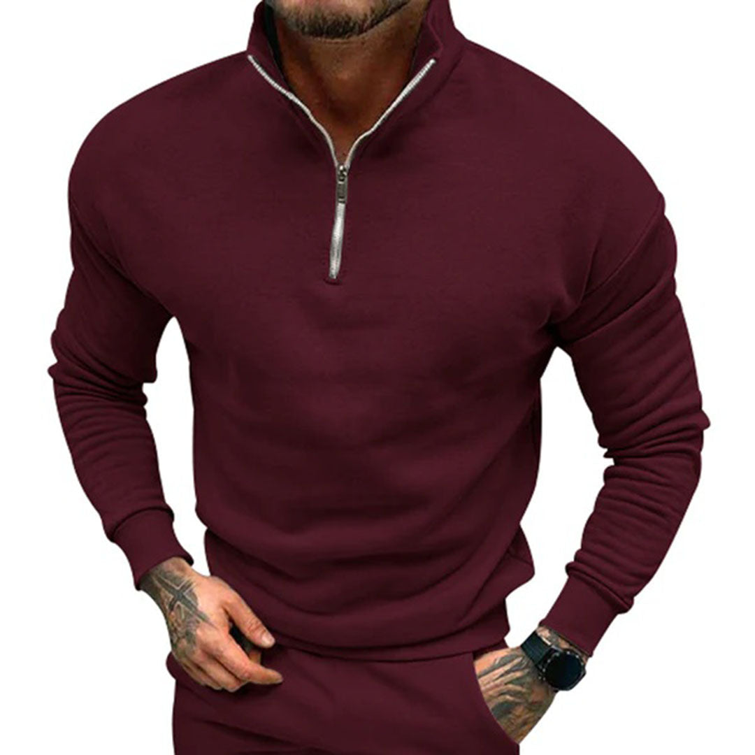 Erwan | Pull à Manches Longues Homme avec Fermeture Éclair ¼ - Image 11