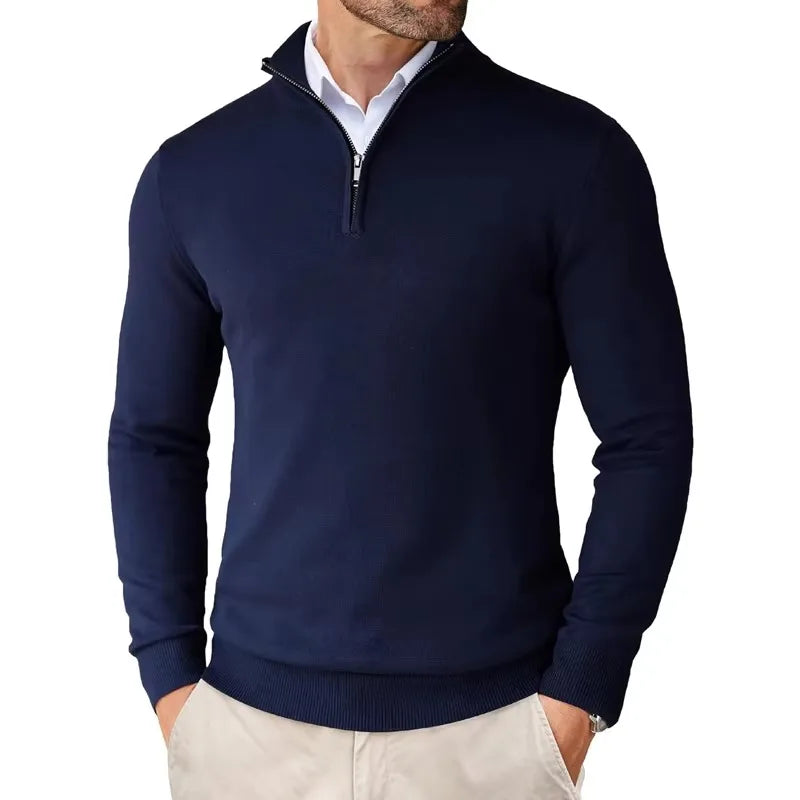 Thierry | Pull Homme Col Montant Zippé au Quart - Image 5
