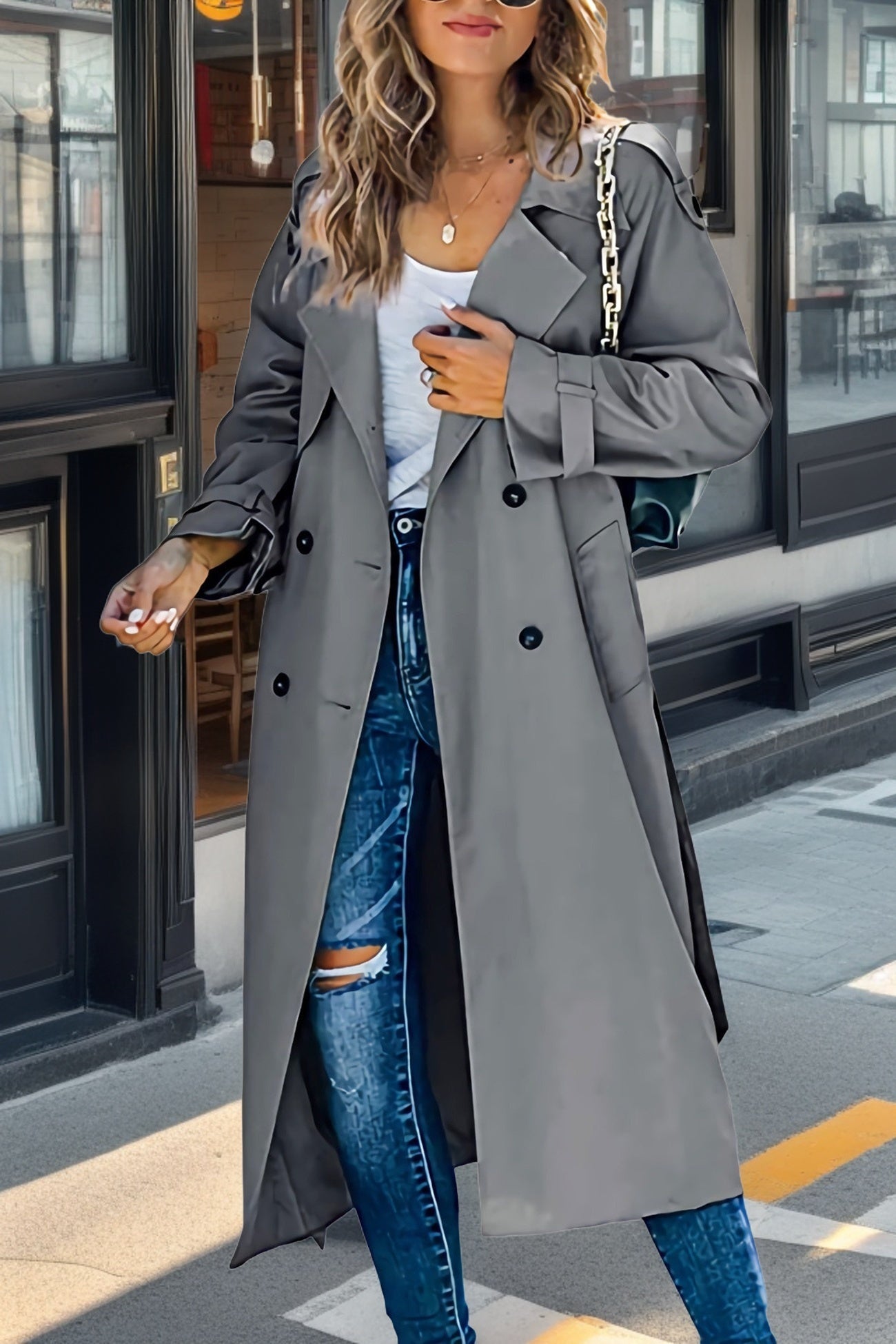 Charlotte | Manteau Trench Long Croisé Femme - Image 3