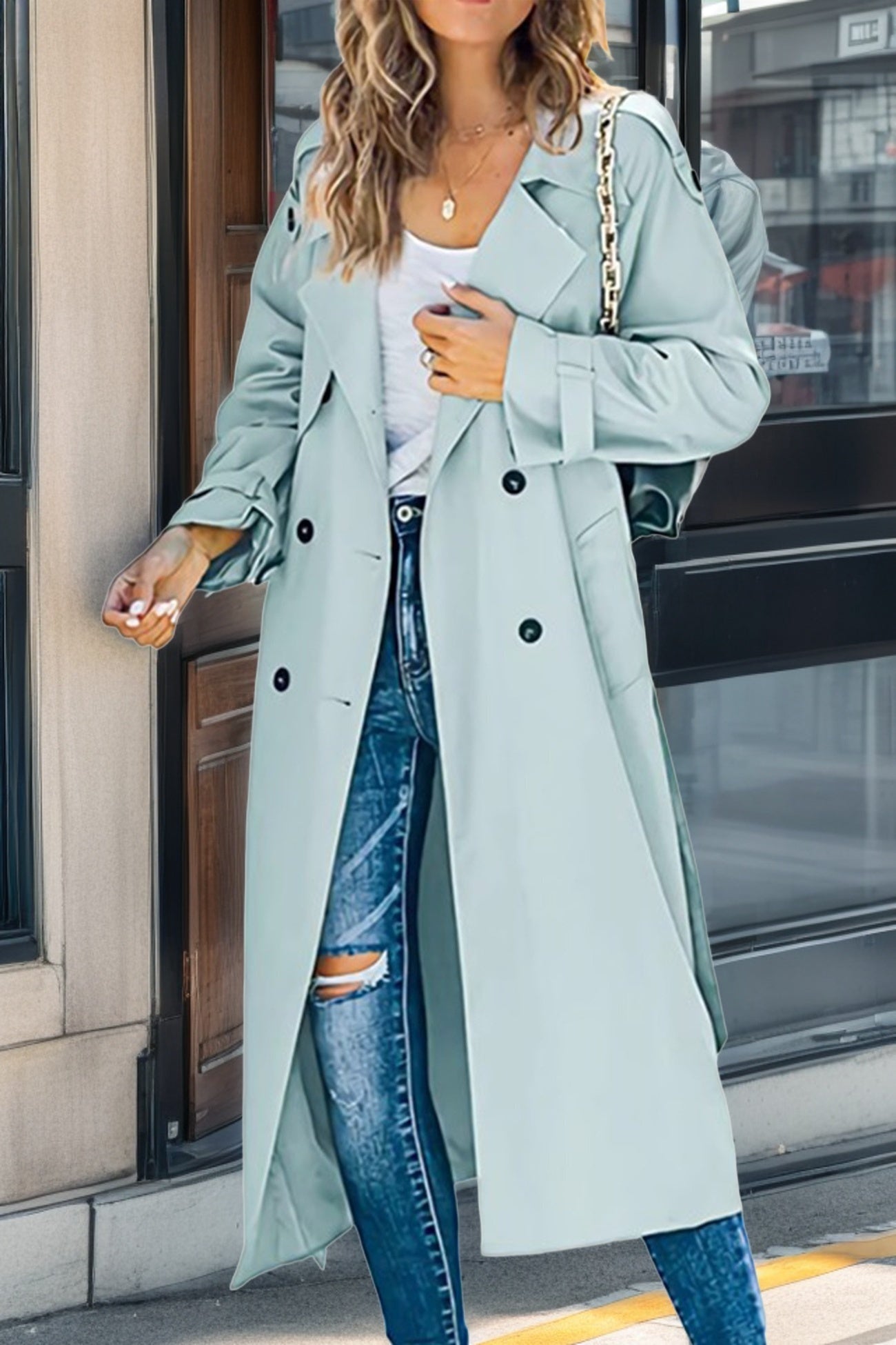 Charlotte | Manteau Trench Long Croisé Femme - Image 1