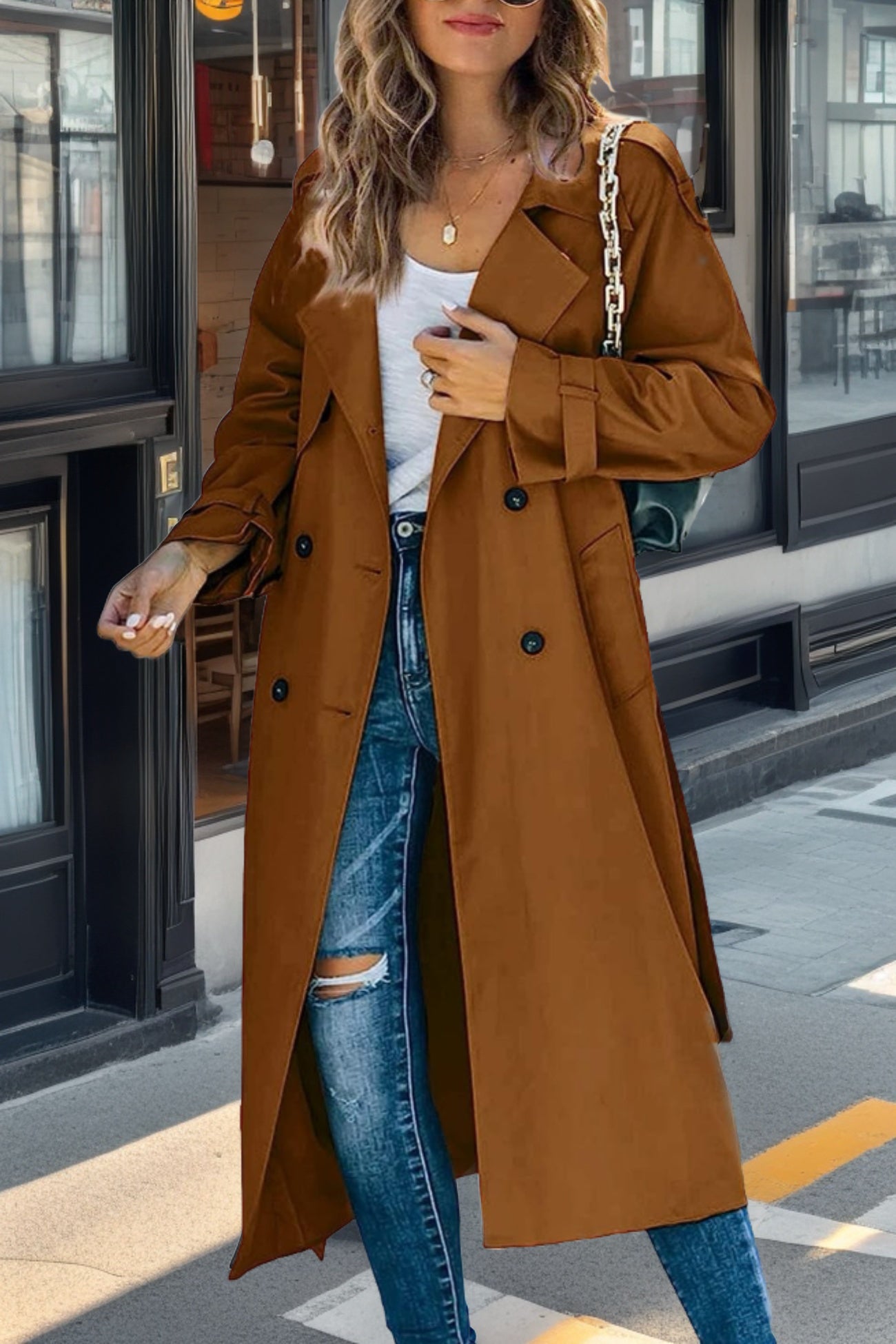 Charlotte | Manteau Trench Long Croisé Femme - Image 5