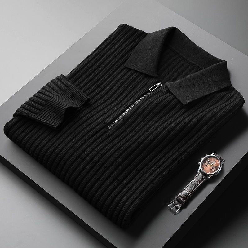 Amar | Pull zippé côtelé pour homme - Image 3