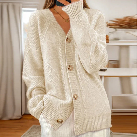 Gabrielle | Cardigan Femme Boutonné en Tricot Côtelé - Image 1