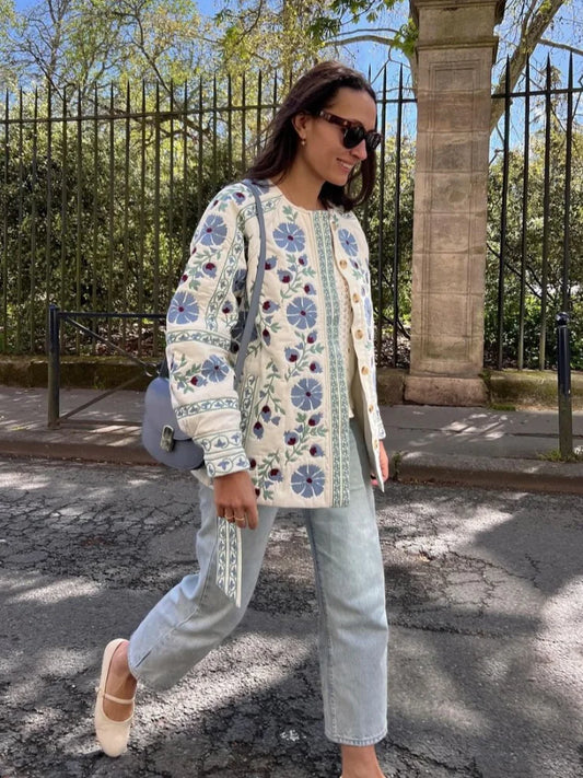 Joëlle | Veste à motif floral brodé - Manches longues - Casual Elegance - Image 1