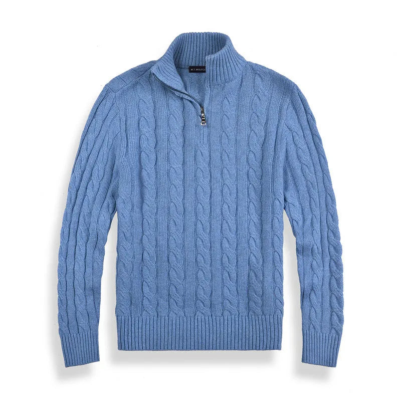 Franck | Pull Homme Maille Côtelée à Fermeture Éclair 1/4 - Image 7