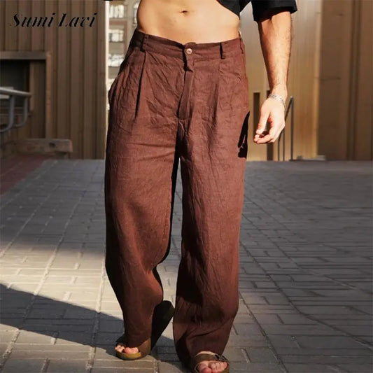 Martial | Pantalon de lin à jambe large pour hommes - Image 1