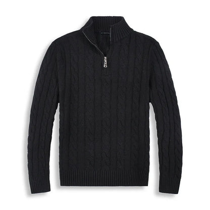 Franck | Pull Homme Maille Côtelée à Fermeture Éclair 1/4 - Image 9