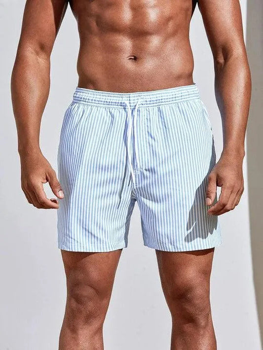 Couture-moda | Maillot de bain rayé à séchage rapide pour hommes - Image 1