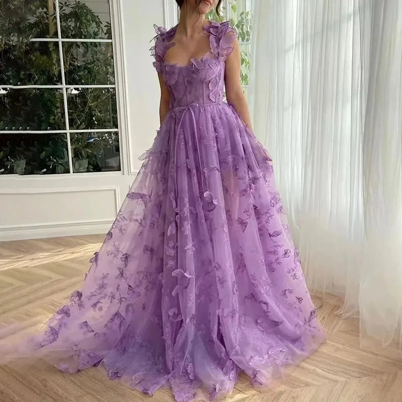 Myriam | Robe longue élégante en tulle à volants pour toutes les occasions - Image 2