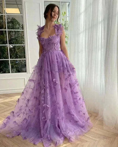 Myriam | Robe longue élégante en tulle à volants pour toutes les occasions - Image 8