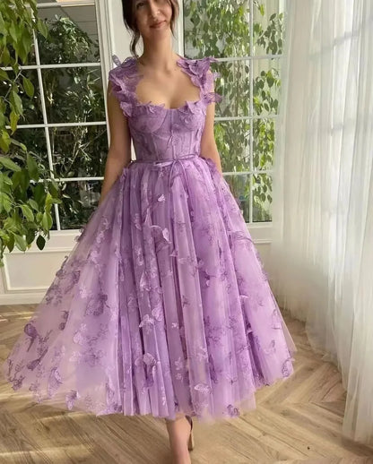 Myriam | Robe longue élégante en tulle à volants pour toutes les occasions - Image 6