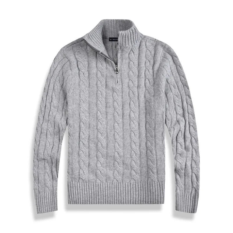 Franck | Pull Homme Maille Côtelée à Fermeture Éclair 1/4 - Image 6