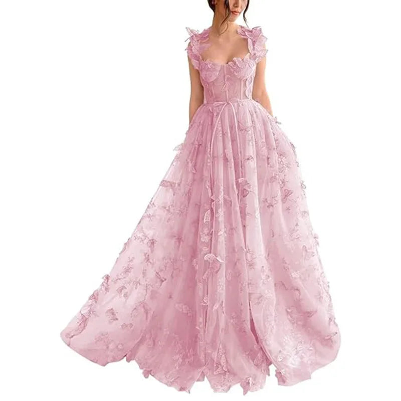 Myriam | Robe longue élégante en tulle à volants pour toutes les occasions - Image 11