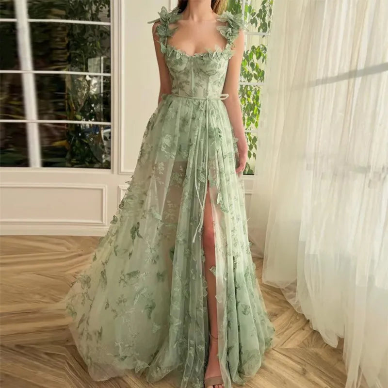 Myriam | Robe longue élégante en tulle à volants pour toutes les occasions - Image 1