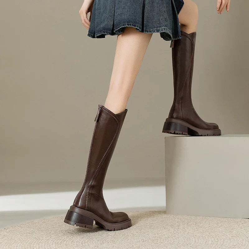 Sabrina | Bottes hautes femme à talon bloc et semelle crantée - Image 5