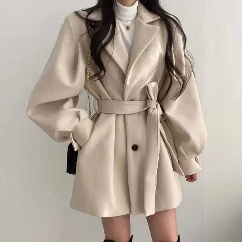 Nahia | Manteau croisé ceinturé pour femme - Image 3