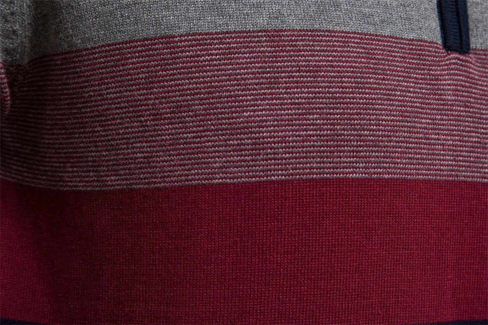 Erwan | Pull rayé à quart de fermeture éclair pour homme - Image 5