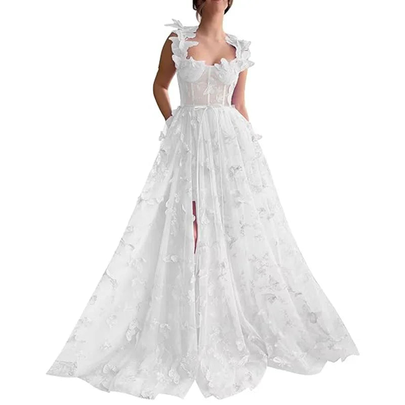 Myriam | Robe longue élégante en tulle à volants pour toutes les occasions - Image 9