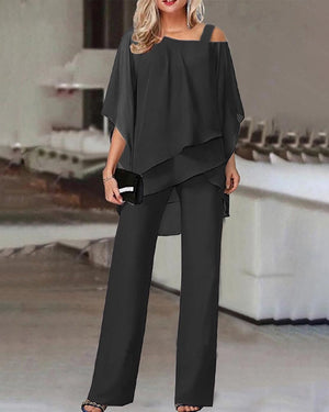 Serafina | Ensemble tunique-pantalon élégant à épaules dégagées