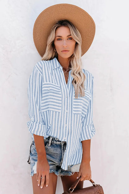 Claire | Chemisier oversize rayé stylé pour femmes - Image 7
