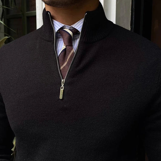 Erwan | Pull Homme Col Montant Zippé au Quart - Image 2