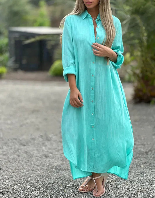 Maya | Robe d'été élégante en coton chanvre pour femmes - Image 1