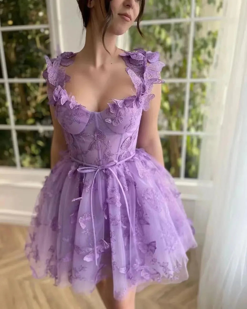 Myriam | Robe longue élégante en tulle à volants pour toutes les occasions - Image 7